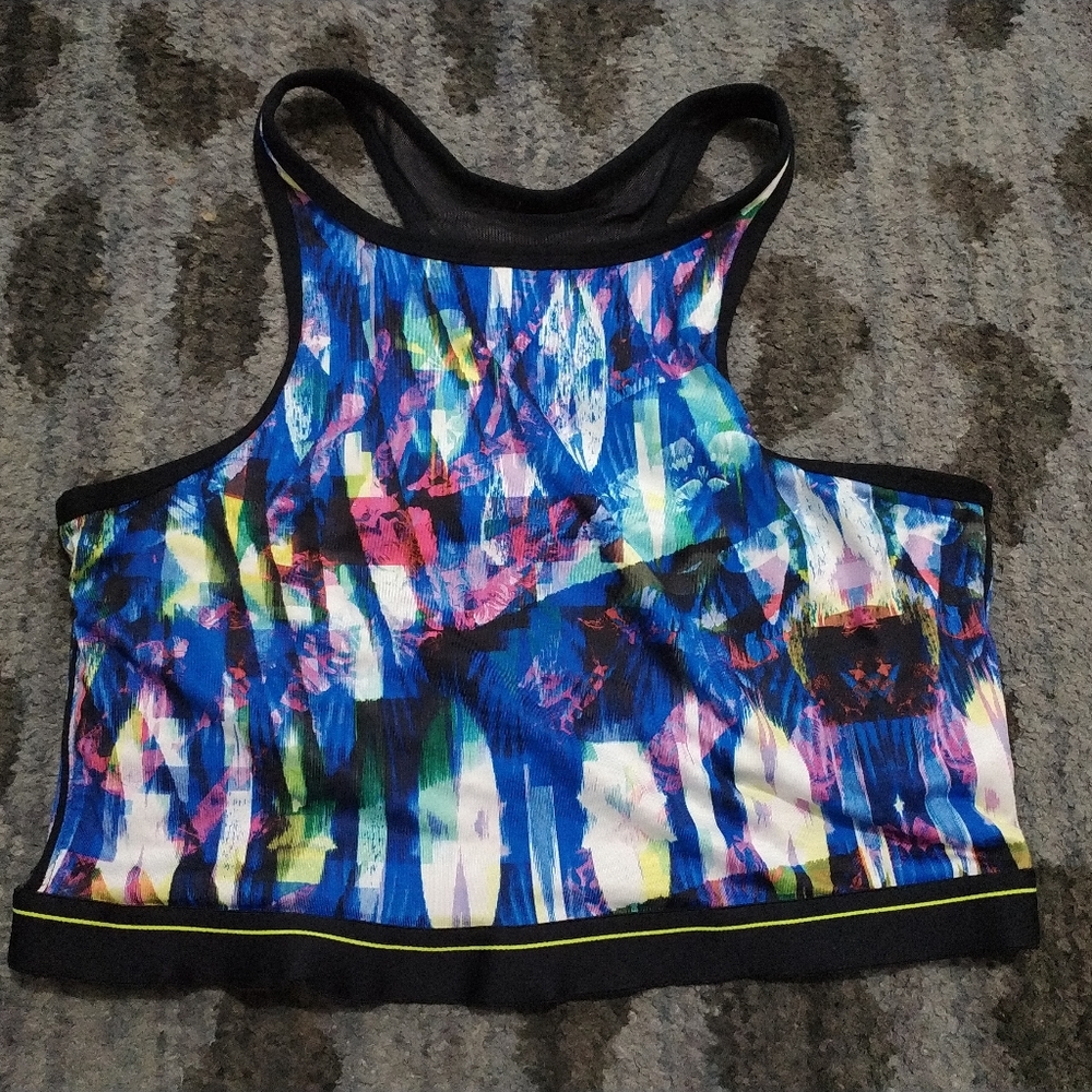 Fabletics Blue Tie-dye Moorea Cropped Sports Bra sz XS